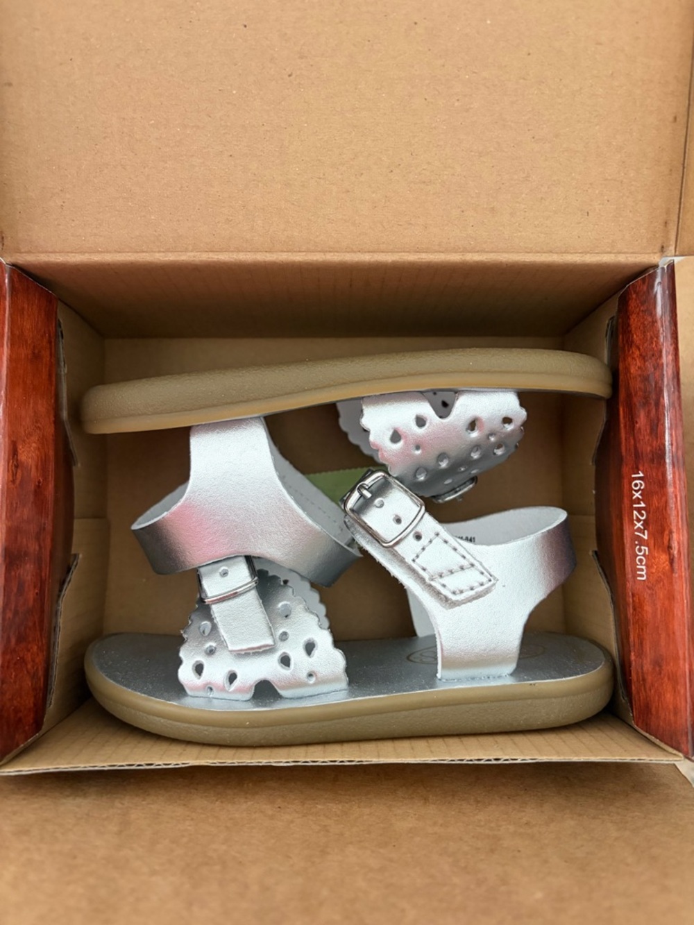 FootMates Silver Toddler Sandals with Buckle Detail
